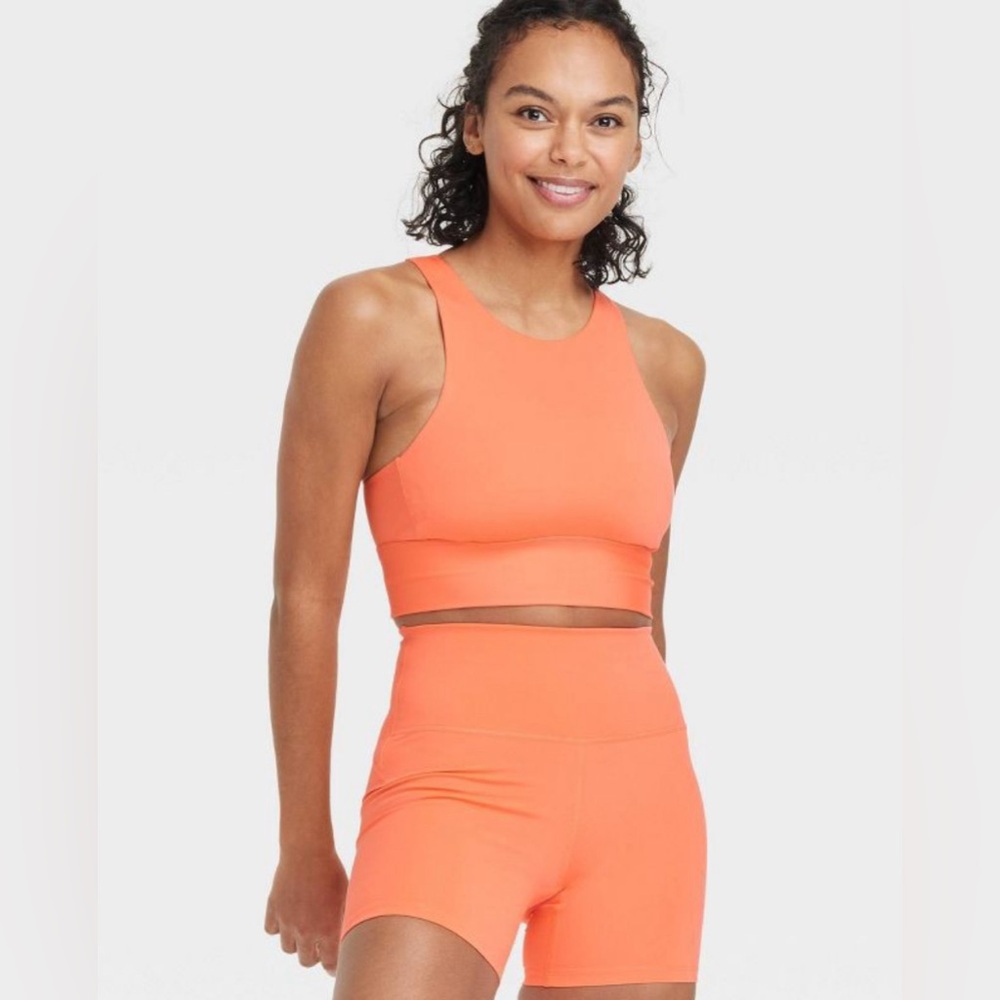 all in motion coral sports bra~ NWT